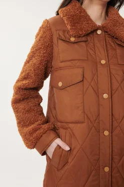 Discount Manteau matelassé et fausse fourrure FIRMINE Les Manteaux, Vestes & Doudounes