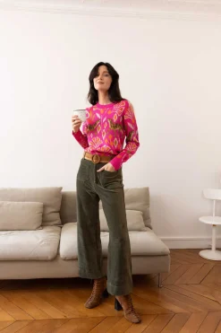 Discount Pantalon ample en velours côtelé RAINBOW Les Jupes & Pantalons