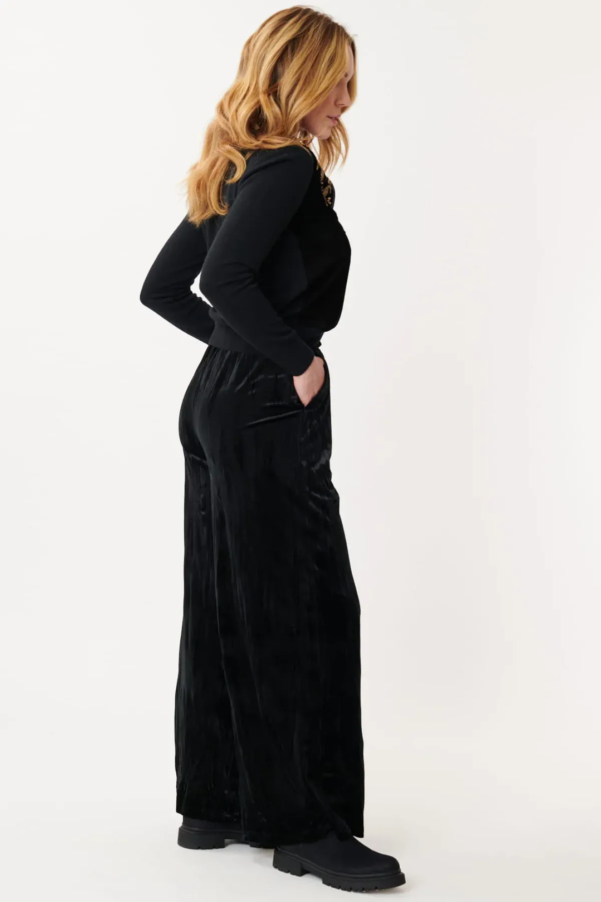 Best Sale Pantalon Ample Velours Frappé NELLY Les Jupes & Pantalons