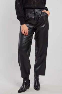 Clearance Pantalon droit en similicuir RADIEUSE Les Jupes & Pantalons