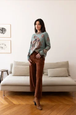 Best Sale Pantalon droit en velours RAMONA Les Jupes & Pantalons