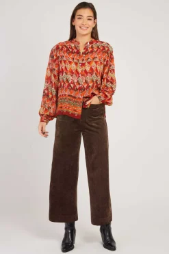 Best Sale Pantalon droit en velours RAMONA Les Jupes & Pantalons