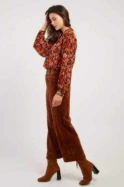 Best Sale Pantalon droit en velours RAMONA Les Jupes & Pantalons