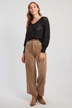 Best Sale Pantalon droit en velours RAMONA Les Jupes & Pantalons