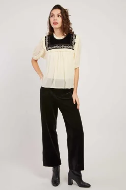 Best Sale Pantalon droit en velours RAMONA Les Jupes & Pantalons