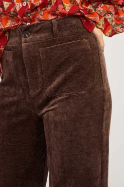 Best Sale Pantalon droit en velours RAMONA Les Jupes & Pantalons