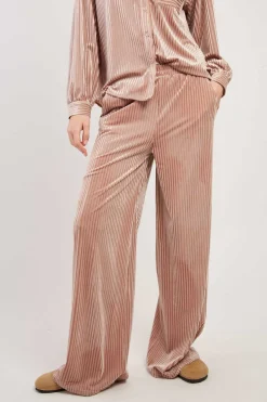 Outlet Pantalon droit uni en velours RACHEL Les Jupes & Pantalons