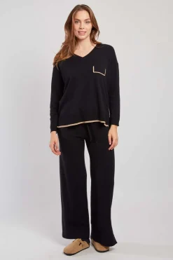 Discount Pantalon en maille uni avec un lacet RAFFINEE Les Jupes & Pantalons