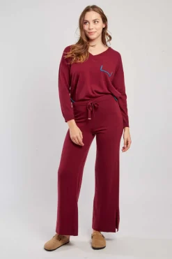 Discount Pantalon en maille uni avec un lacet RAFFINEE Les Jupes & Pantalons