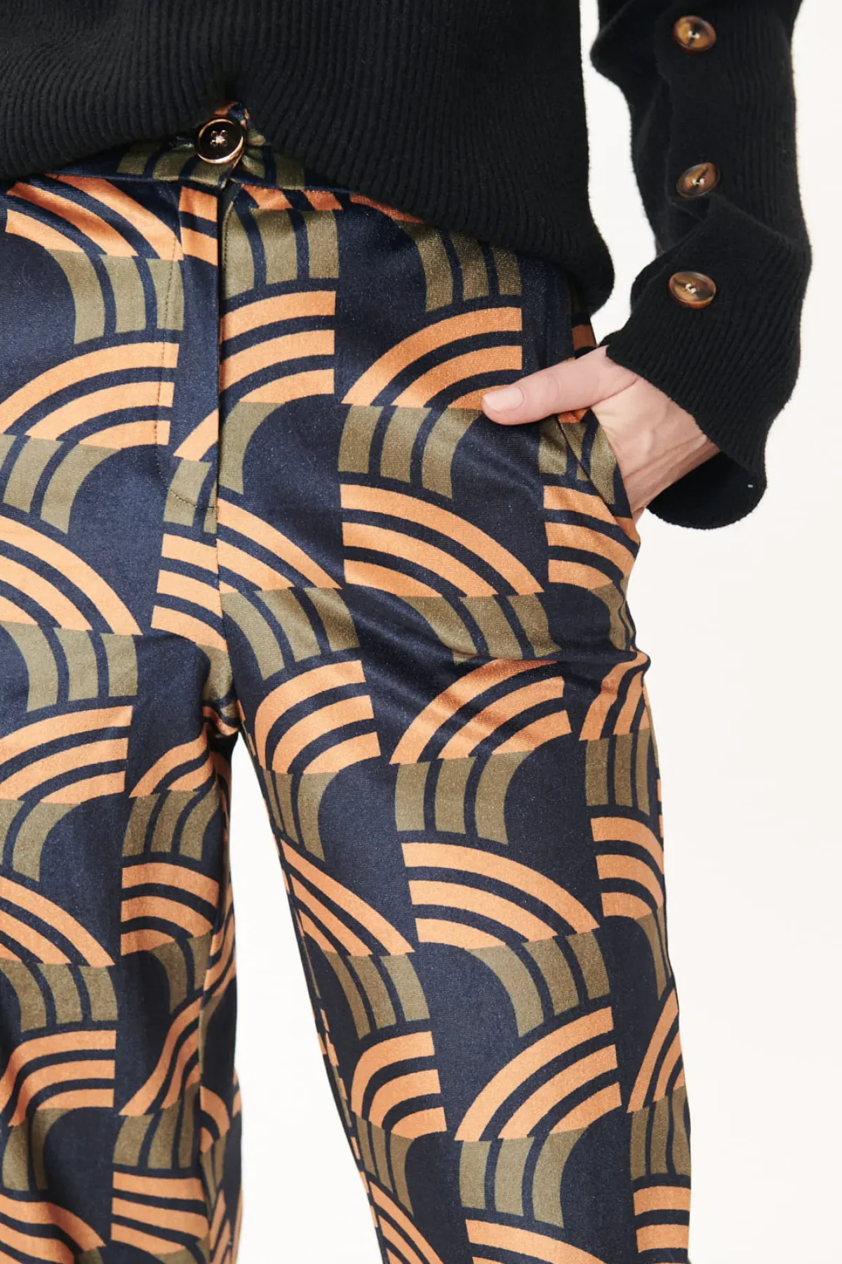 Cheap Pantalon en Velours Imprimé NEIGE Les Jupes & Pantalons