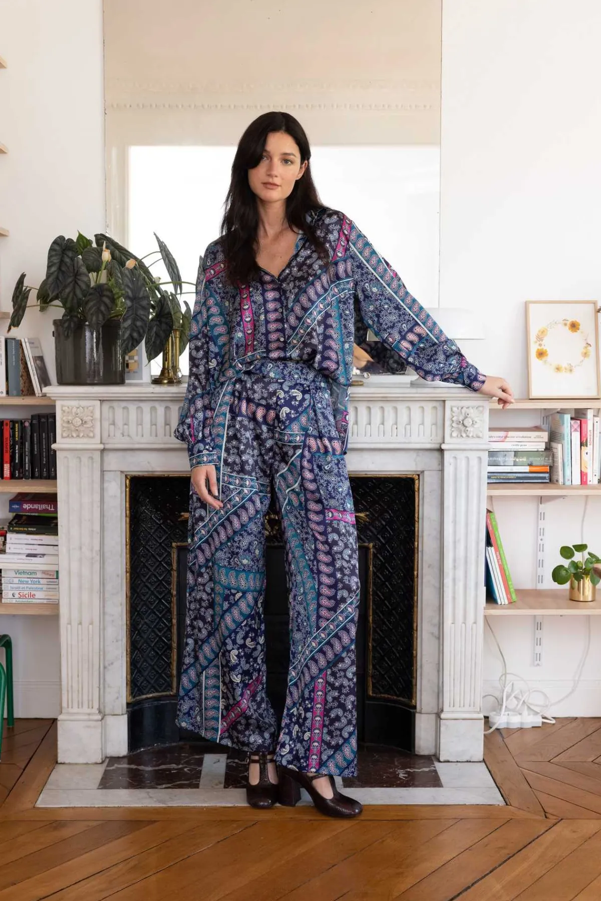 Best Pantalon fluide en satin imprimé RAYONNANTE Les Jupes & Pantalons