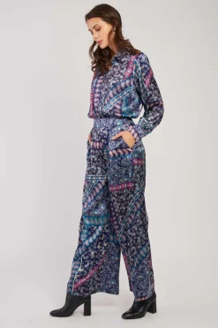 Best Pantalon fluide en satin imprimé RAYONNANTE Les Jupes & Pantalons