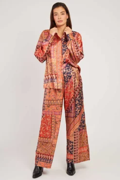 Best Pantalon fluide en satin imprimé RAYONNANTE Les Jupes & Pantalons