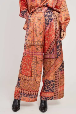 Best Pantalon fluide en satin imprimé RAYONNANTE Les Jupes & Pantalons