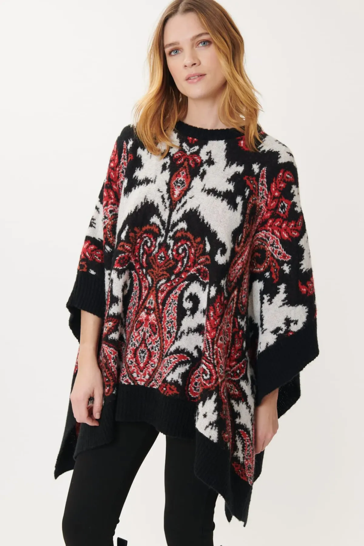 Sale Poncho Paisley Maille Jacquard JAZZ Les Manteaux, Vestes & Doudounes|La Maille