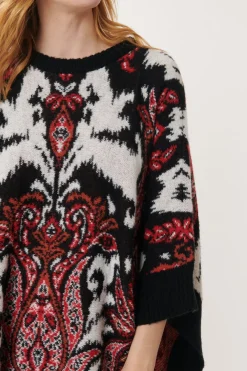 Sale Poncho Paisley Maille Jacquard JAZZ Les Manteaux, Vestes & Doudounes|La Maille
