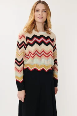 Store Pull à Rayures Zig-Zag Multicolores JENIFER La Maille|Les Gilets, Cardigans & Pulls