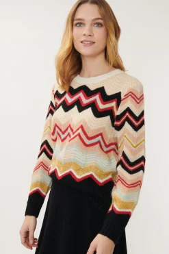 Store Pull à Rayures Zig-Zag Multicolores JENIFER La Maille|Les Gilets, Cardigans & Pulls