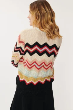 Store Pull à Rayures Zig-Zag Multicolores JENIFER La Maille|Les Gilets, Cardigans & Pulls