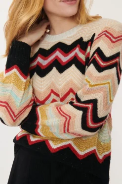 Store Pull à Rayures Zig-Zag Multicolores JENIFER La Maille|Les Gilets, Cardigans & Pulls