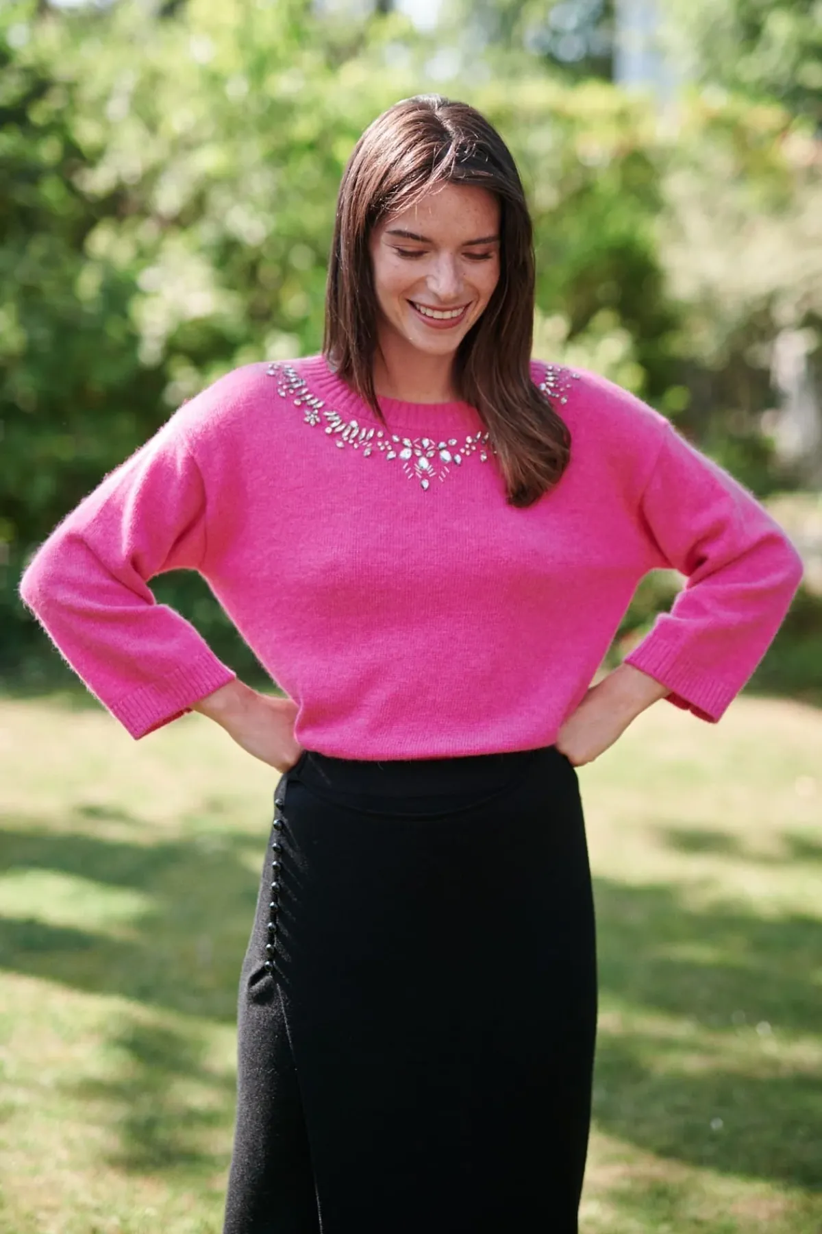 Outlet Pull Brodé Col Rond JONAS La Maille|Les Gilets, Cardigans & Pulls