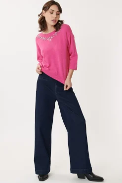 Outlet Pull Brodé Col Rond JONAS La Maille|Les Gilets, Cardigans & Pulls