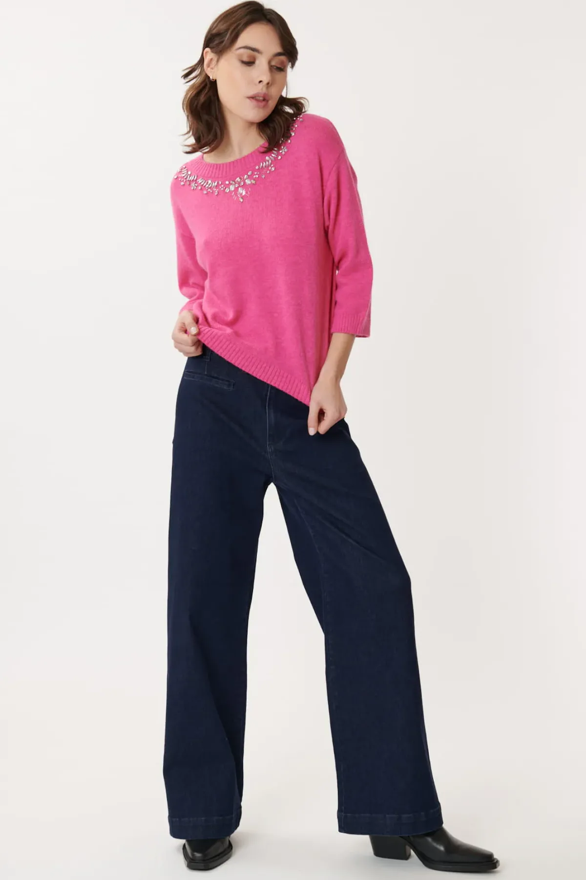 Outlet Pull Brodé Col Rond JONAS La Maille|Les Gilets, Cardigans & Pulls