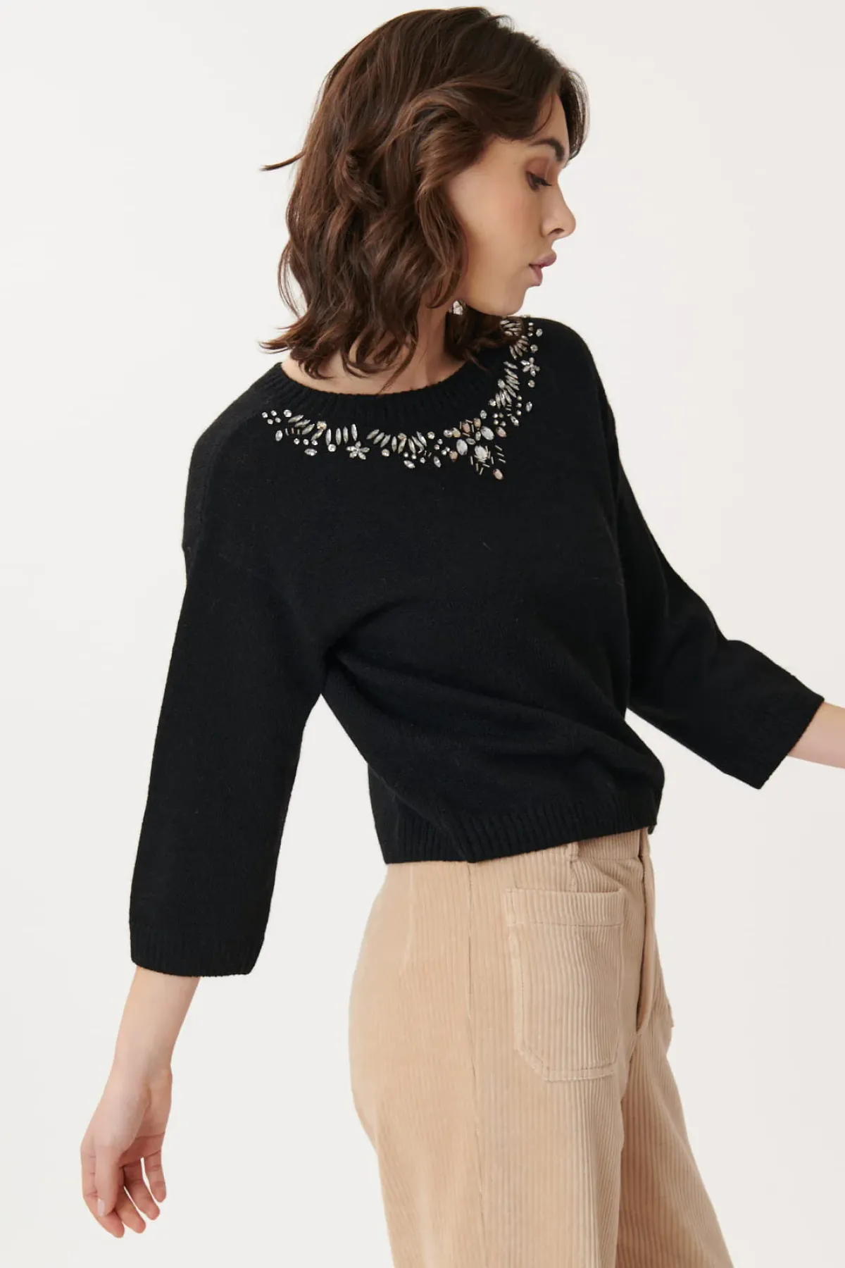 Outlet Pull Brodé Col Rond JONAS La Maille|Les Gilets, Cardigans & Pulls