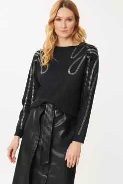 New Pull Col Rond à Sequins JUDITH La Maille|Les Gilets, Cardigans & Pulls