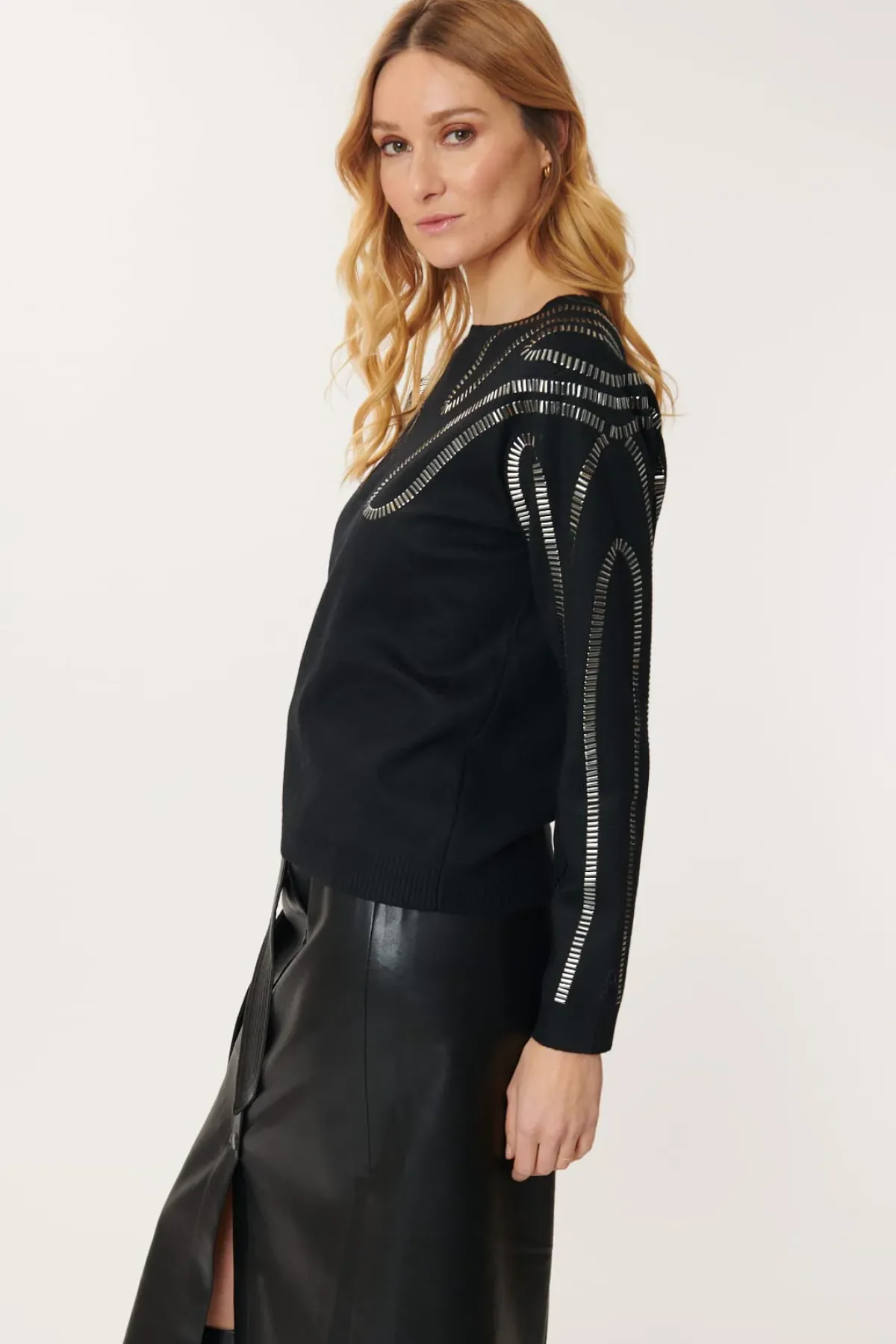 New Pull Col Rond à Sequins JUDITH La Maille|Les Gilets, Cardigans & Pulls