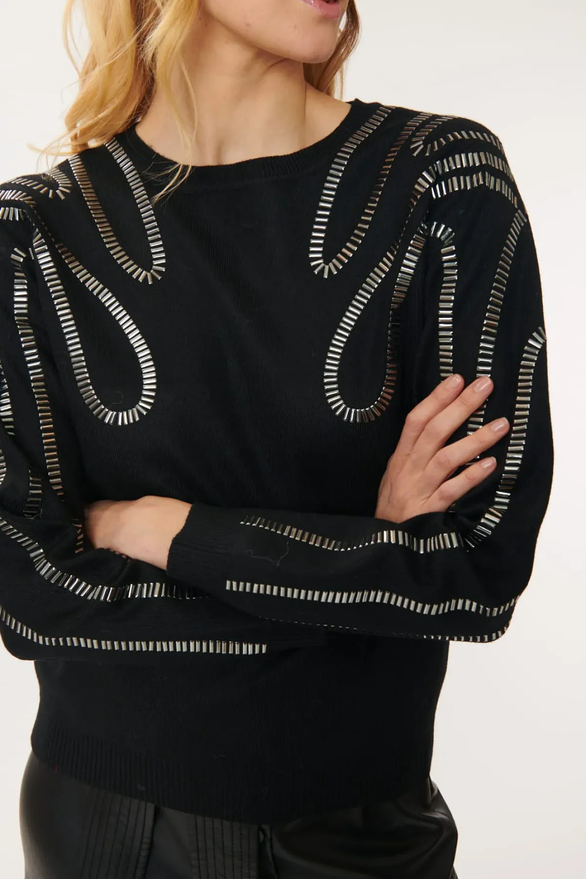 New Pull Col Rond à Sequins JUDITH La Maille|Les Gilets, Cardigans & Pulls