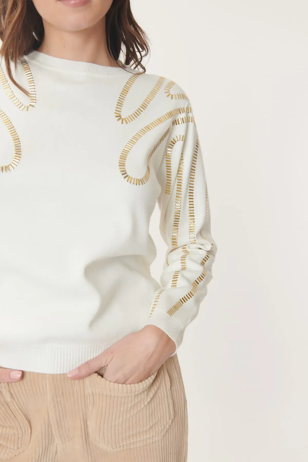 New Pull Col Rond à Sequins JUDITH La Maille|Les Gilets, Cardigans & Pulls