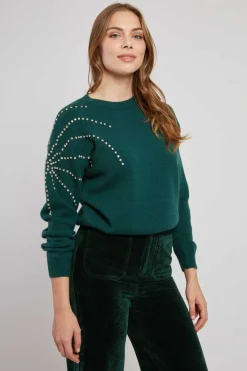 Online Pull en maille fine avec strass graphique CALENZANA La Maille|Les Gilets, Cardigans & Pulls