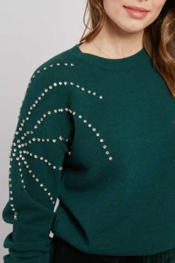 Online Pull en maille fine avec strass graphique CALENZANA La Maille|Les Gilets, Cardigans & Pulls