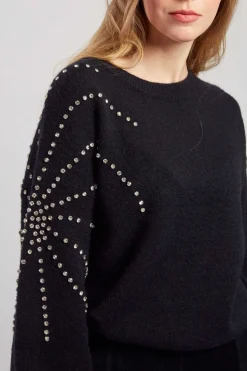 Online Pull en maille fine avec strass graphique CALENZANA La Maille|Les Gilets, Cardigans & Pulls