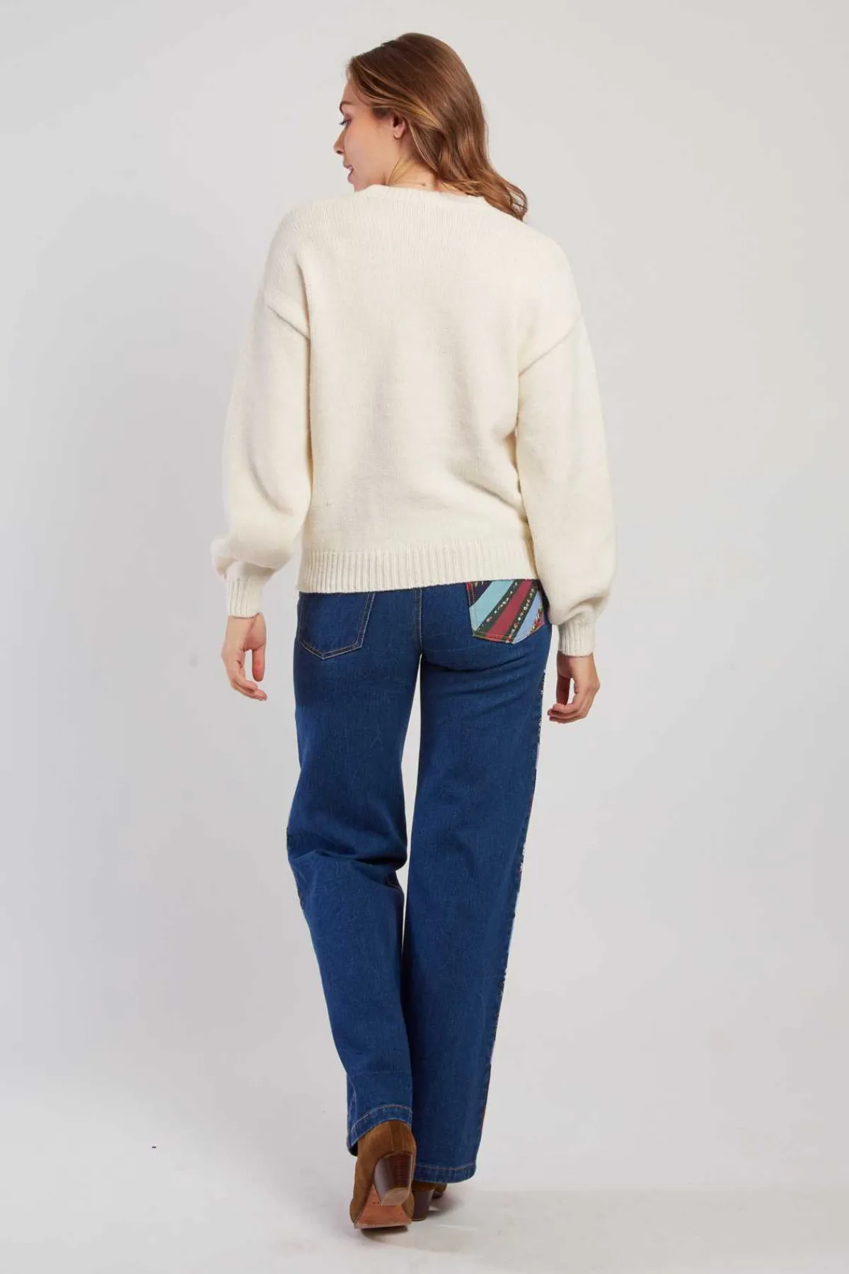 New Pull en maille fine avec fleurs brodées CALENDULA La Maille|Les Gilets, Cardigans & Pulls