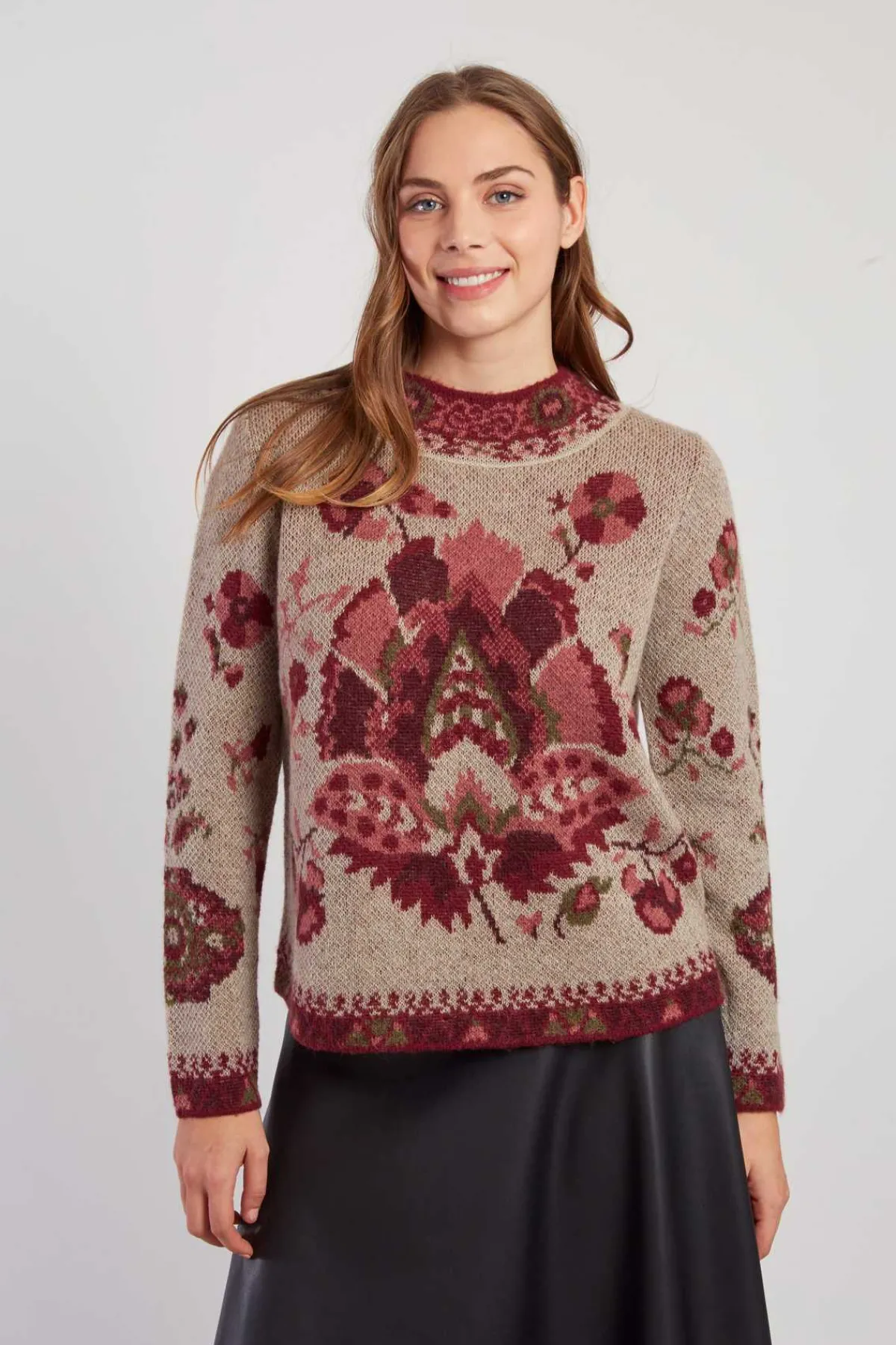 New Pull en maille jacquard à col rond CADIX La Maille|Les Gilets, Cardigans & Pulls