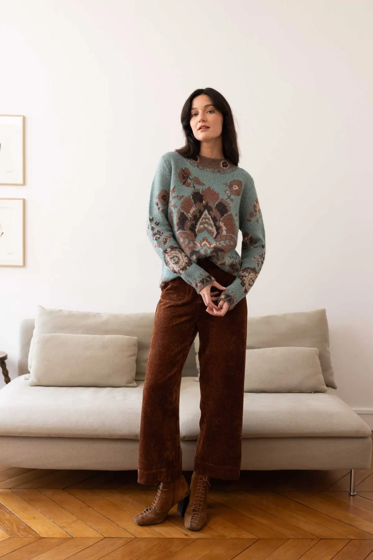 New Pull en maille jacquard à col rond CADIX La Maille|Les Gilets, Cardigans & Pulls