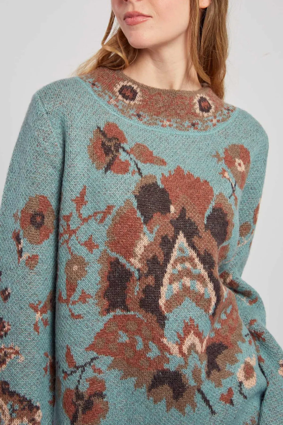 New Pull en maille jacquard à col rond CADIX La Maille|Les Gilets, Cardigans & Pulls