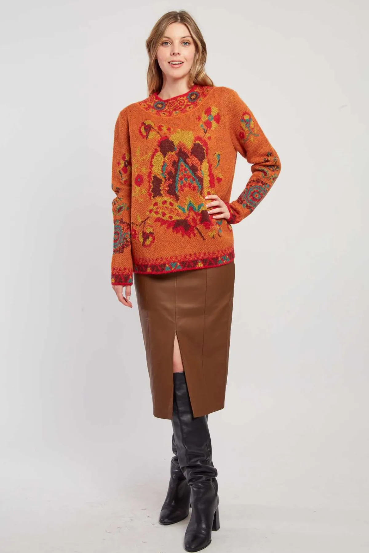 New Pull en maille jacquard à col rond CADIX La Maille|Les Gilets, Cardigans & Pulls