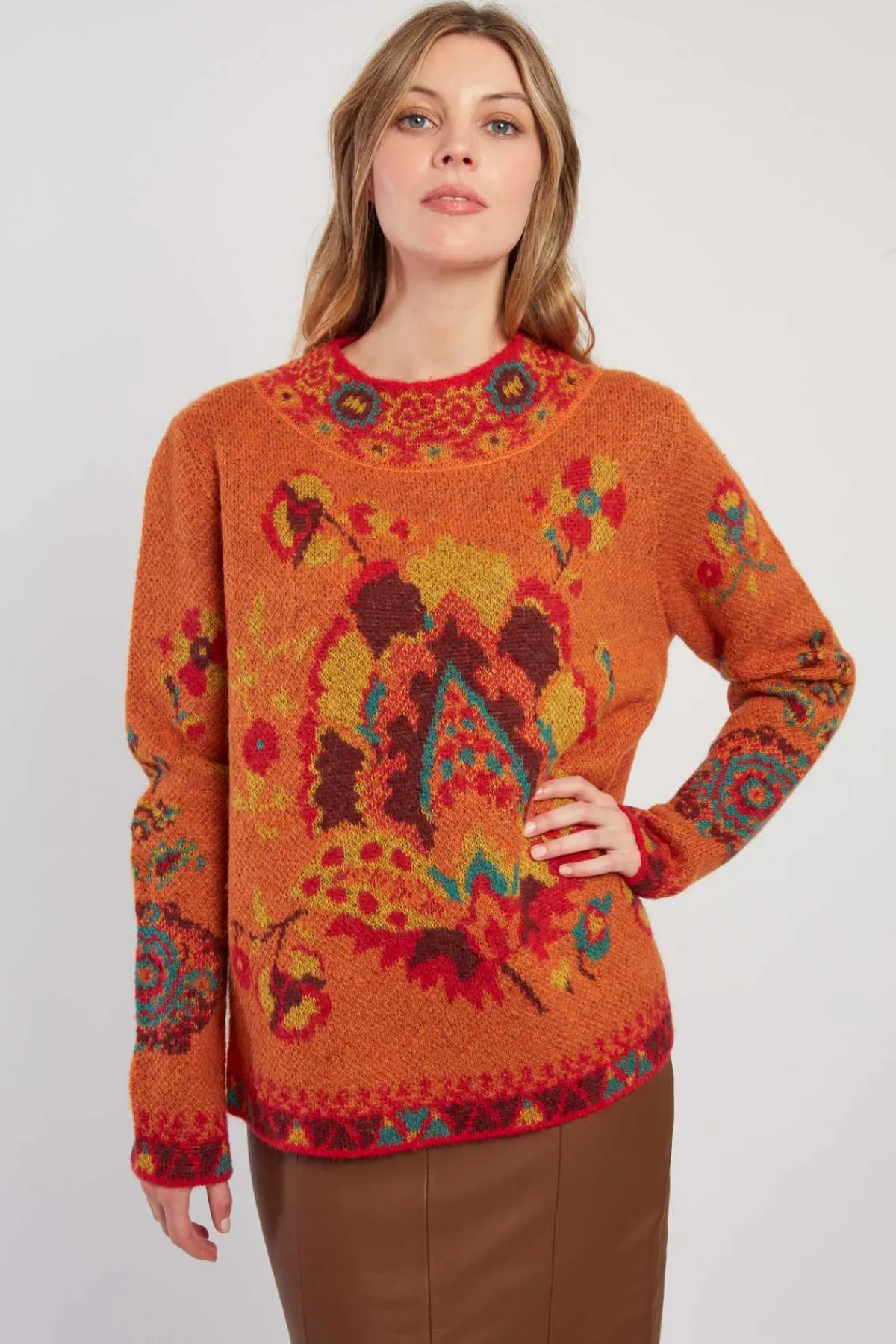 New Pull en maille jacquard à col rond CADIX La Maille|Les Gilets, Cardigans & Pulls