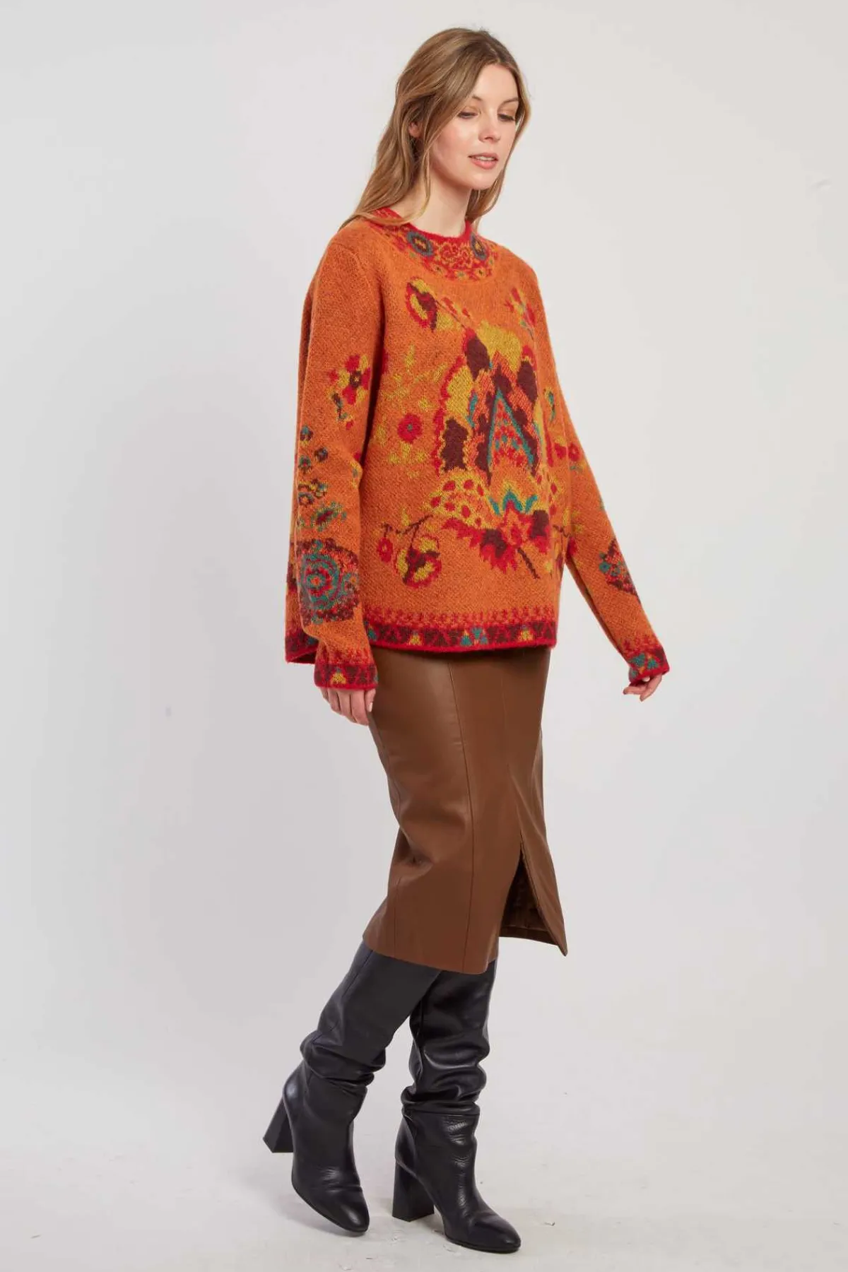 New Pull en maille jacquard à col rond CADIX La Maille|Les Gilets, Cardigans & Pulls