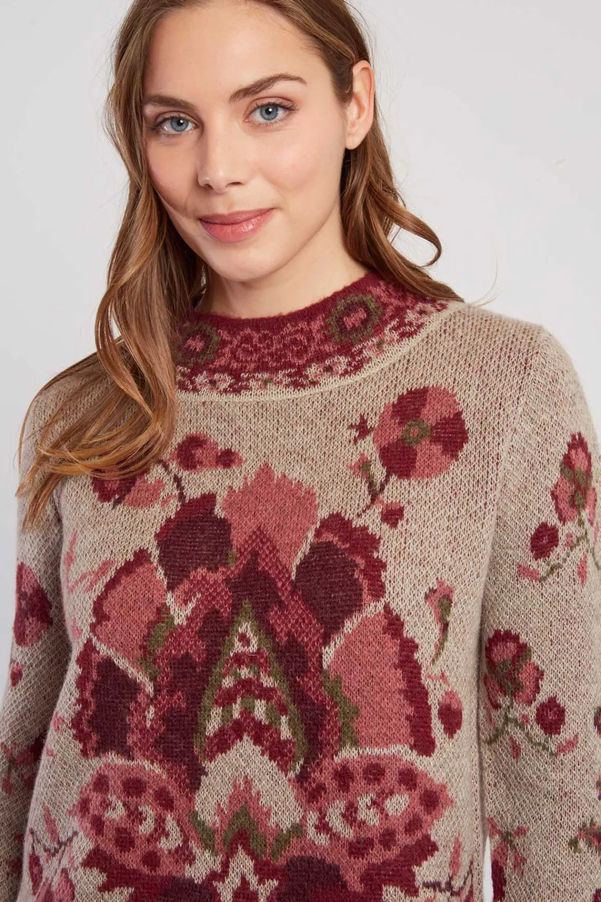 New Pull en maille jacquard à col rond CADIX La Maille|Les Gilets, Cardigans & Pulls