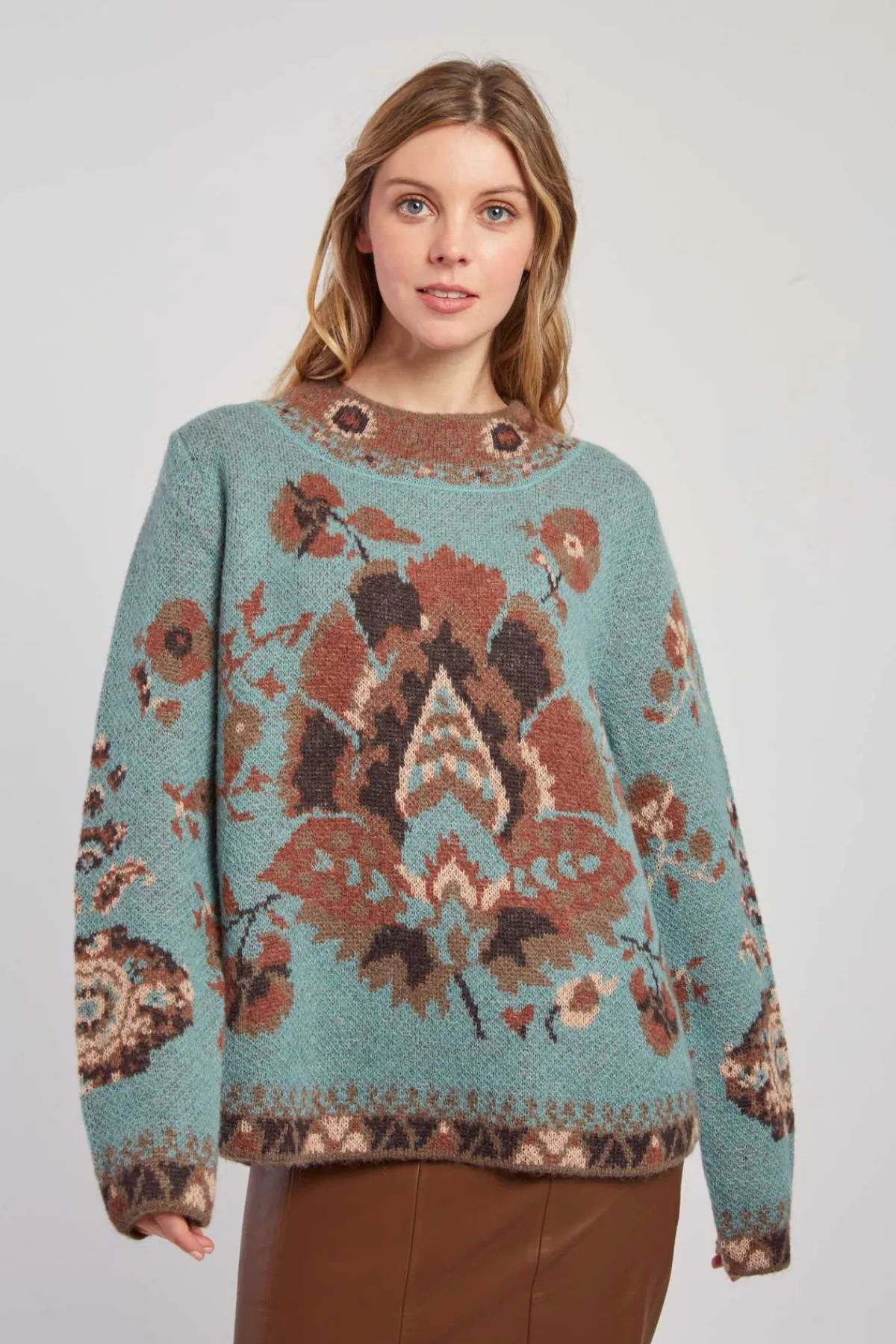 New Pull en maille jacquard à col rond CADIX La Maille|Les Gilets, Cardigans & Pulls