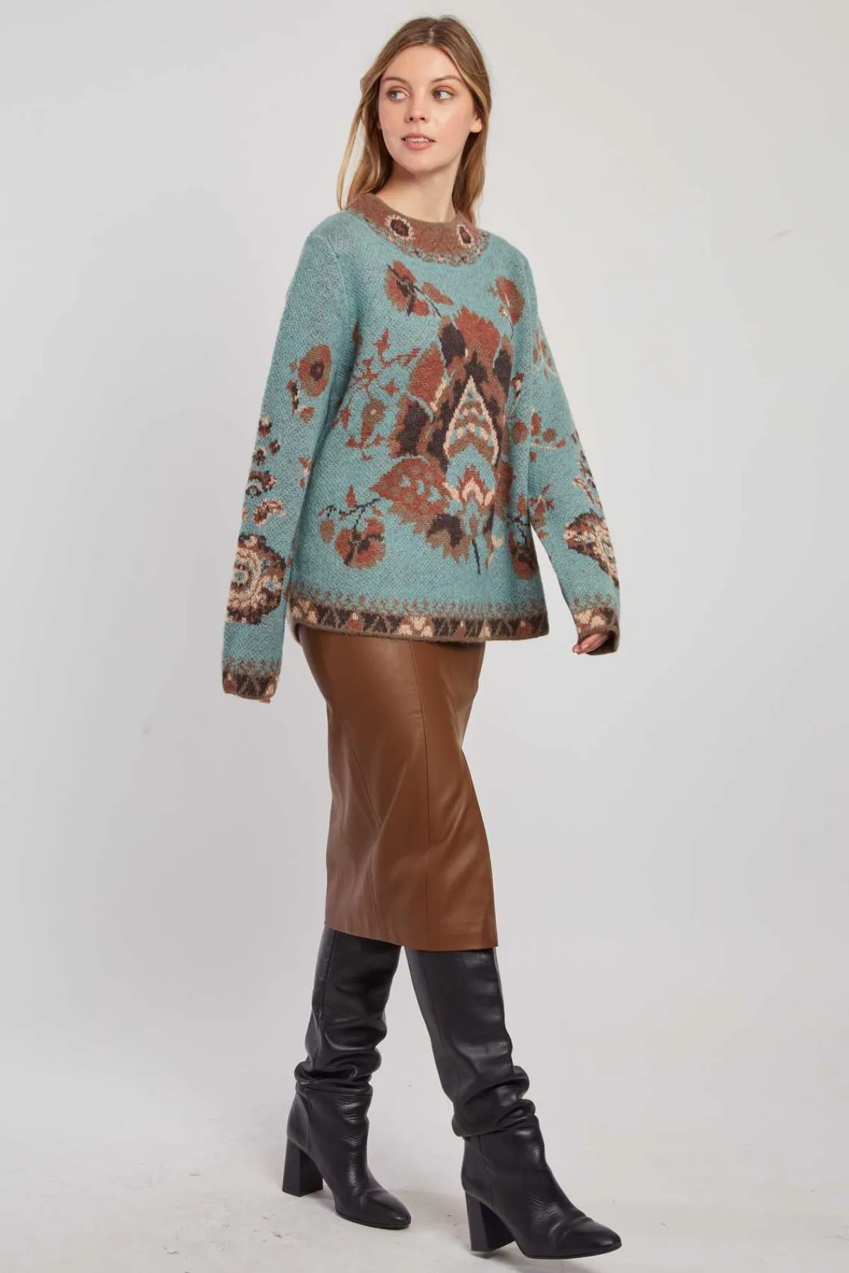 New Pull en maille jacquard à col rond CADIX La Maille|Les Gilets, Cardigans & Pulls