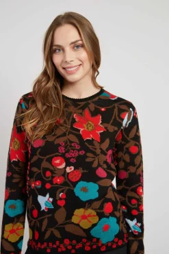 Best Pull en maille jacquard col rond CADETTE La Maille|Les Gilets, Cardigans & Pulls