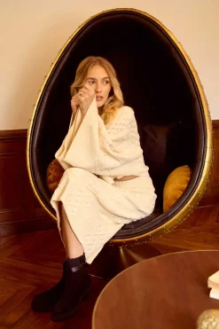 Clearance Pull en maille torsadée manches amples CARIGNAN La Maille|Les Gilets, Cardigans & Pulls