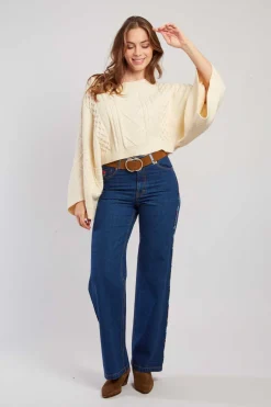 Clearance Pull en maille torsadée manches amples CARIGNAN La Maille|Les Gilets, Cardigans & Pulls