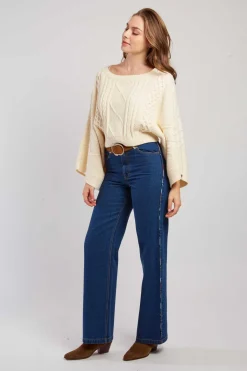 Clearance Pull en maille torsadée manches amples CARIGNAN La Maille|Les Gilets, Cardigans & Pulls