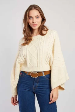 Clearance Pull en maille torsadée manches amples CARIGNAN La Maille|Les Gilets, Cardigans & Pulls